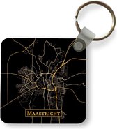 Porte-clés - Carte - Maastricht - Zwart - Or - Plastique
