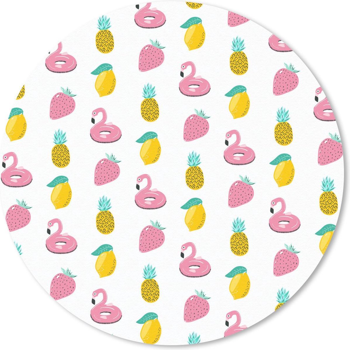 Muismat rond 20x20 cm - Mousepad Zomer - Fruit - Patronen - Ronde muismatten