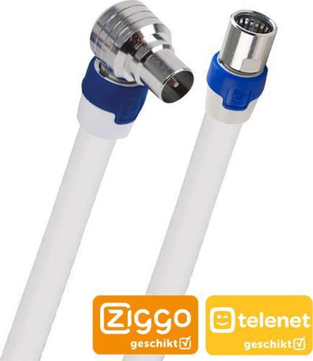 Hirschmann Koka9 Ziggo Coaxkabel 1,5m (KOSWI 5 QFC 5) Wit