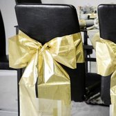 Pak met 4 glanzend gouden stoelstrikken - kerst - gouden bruiloft - huwelijk - decoratie - stoelstrik
