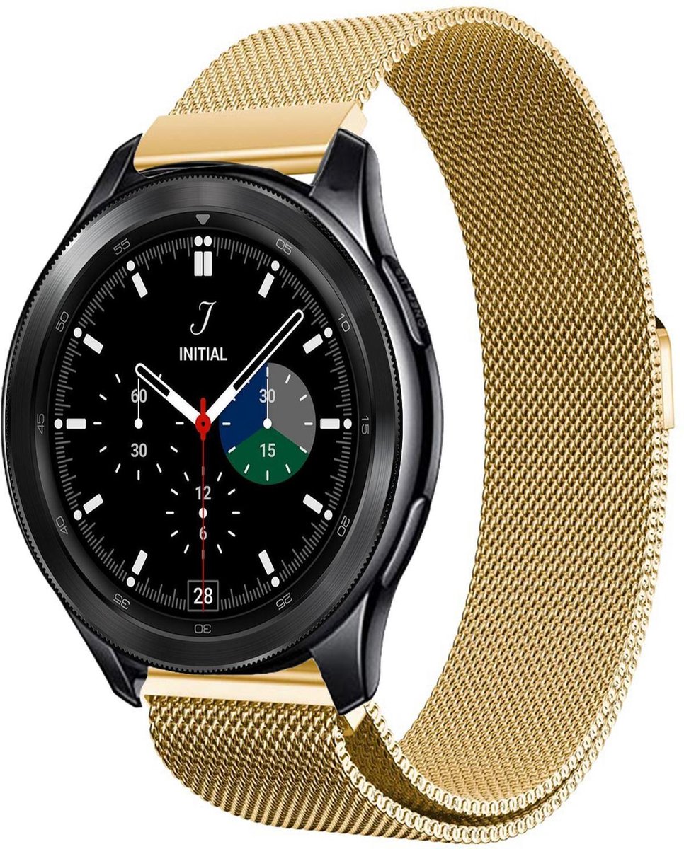 Bandje geschikt voor Samsung Watch 4 Classic 46 mm - Goud Milanese Band