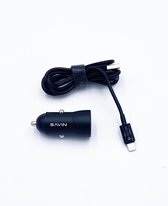 Bavin USB Autolader - Car Charger - inclusief Lightning kabel voor iPhone/iPad - Zwart