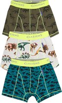 Claesen's Jongens 3-pack Boxershort- Multicolor Dinosaurus Print- Maat 116-122