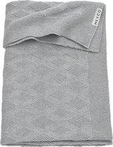 Meyco Baby Diamond ledikant deken - biologisch - grey melange - 100x150cm