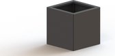 MySteel Gepoedercoat staal plantenbak Miami 400x400 Bodemplaat + (8) voeten (15mm hoogte) - Kleur: RAL9005 (zwart) - Hoogte: 600mm