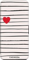Samsung A50/A30s bookcase leer hoesje hoesje - Heart stripes