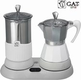 G.A.T. Italia Gatpuccino Elektrische Percolator met Melkopschuimer Wit - 6-kops