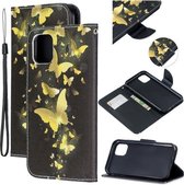 Gekleurd Tekenpatroon Cross Textuur Horizontale Flip PU Lederen Case met Houder & Kaartsleuven & Portemonnee Voor iPhone 11 Pro (vlinder)