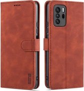 Voor Geschikt voor Xiaomi Poco X3 GT AZNS Huid Voelen Kalf Textuur Horizontale Flip Lederen Case met Kaartsleuven & Houder & Portemonnee (Bruin)