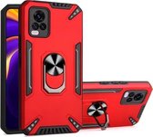 Voor vivo V20 Pro PC + TPU-beschermhoes met 360 graden draaibare ringhouder (rood)