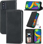 Voor Samsung Galaxy F52 Retro Skin Feel Business Magnetische Horizontale Flip Lederen Case met Houder & Kaartsleuven & Portemonnee & Fotolijst (Zwart)