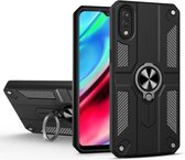 Koolstofvezelpatroon PC + TPU-beschermhoes met ringhouder voor vivo Y93 (zwart)