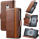 Voor Arrows Be4 Plus F-41B CaseNeo Business Splicing Dual Magnetische Gesp Horizontale Flip PU Lederen Case met Houder & Kaartsleuven & Portemonnee (Bruin)