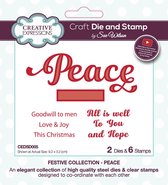 Creative Expressions Stans - Kerst - 'Peace...' - Diverse formaten - Set van 2