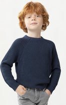Sissy-Boy - Donkerblauwe cardigan stitch sweater