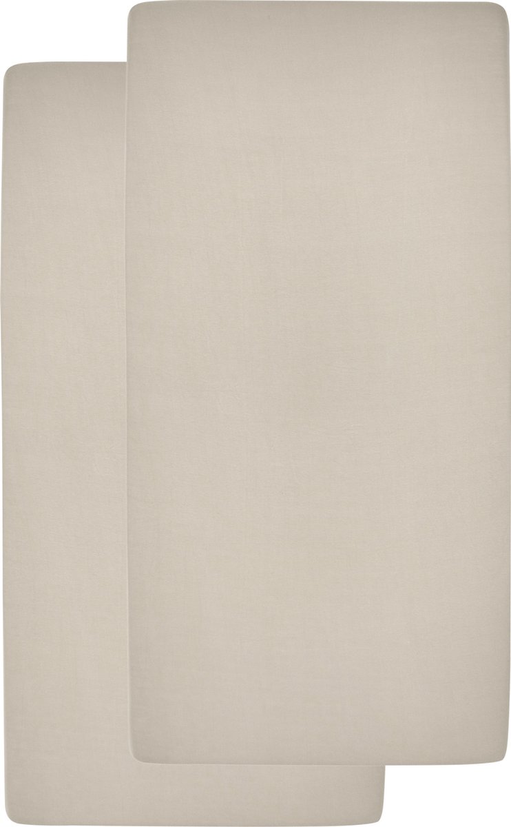 Meyco Baby Uni hoeslaken ledikant - 2-pack - sand - 60x120cm – foto 2