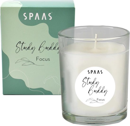 SPAAS Study Buddy Bougie parfumée en verre, ± 42 heures - Focus - eucalyptus & menthe