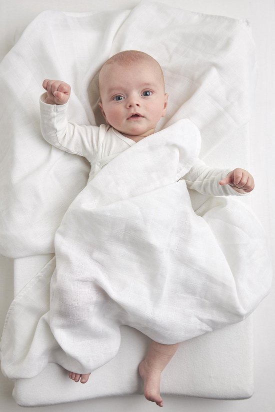 Meyco Baby Uni washandjes - 3-pack - hydrofiel - white - 20x17cm van Meyco Baby — afbeelding 3