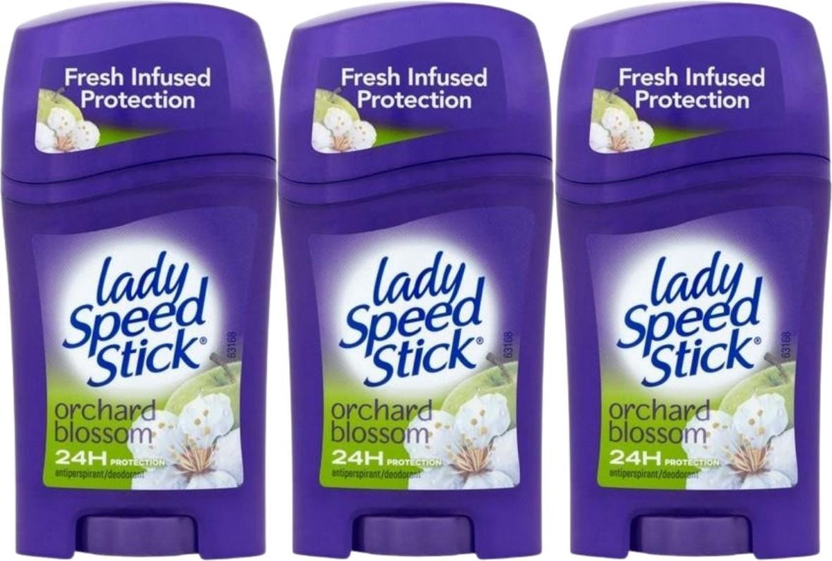 Goedkoopste Lady Speed Stick Ochard Blossom Deodorant Vrouw - 3 x 45 g - 48 uur bescherming - Anti witte strepen - Deodorant Vrouw Voordeelverpakking