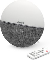 Lenco CRW-4GY - Wekkerradio met wake up light, Bluetooth en aux - Grijs
