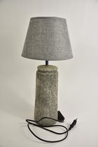 Aardewerk lampvoet ''smal'' inclusief lampkap | Grijs | D14 H43,5cm