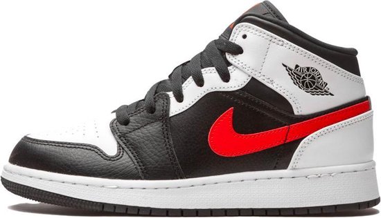Nike Air Jordan 1 Mid (GS), Black/Chile Red-White, 554725 140, EUR 36 |  bol.com