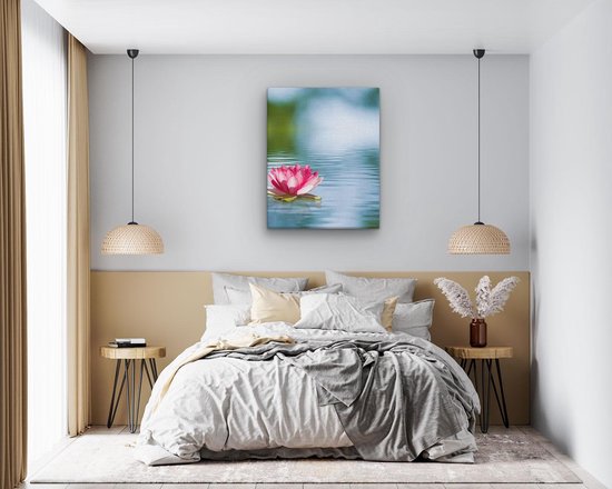 Artaza - Peinture Sur Toile - Fleur De Lotus Rose Sur L' Water - 40x50 - Photo Sur Toile - Impression Sur Toile