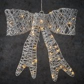 Luca Lighting Strik Kerstverlichting met Warm Witte LED Lampjes - L59 x B8.5 x H59,5 cm - Zilver