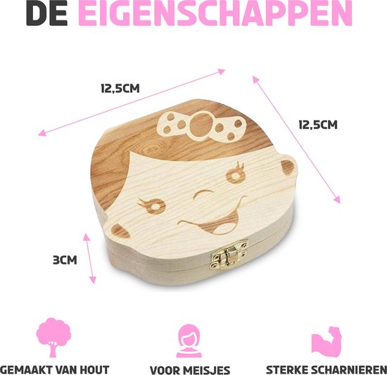 Houten tandendoosje | met naam en afbeelding, een lief klein cadeau Houten tandendoosje | met naam en afbeelding, een lief klein cadeau