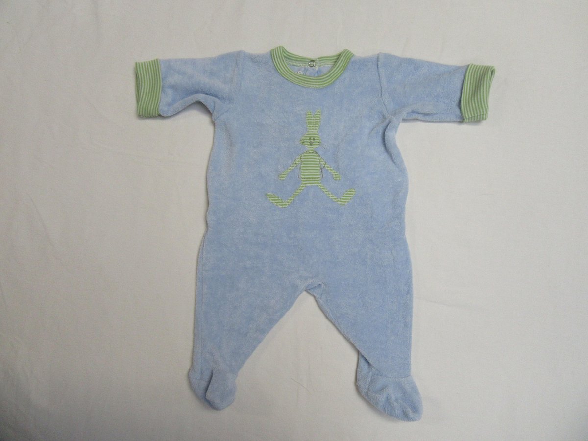 petit bateau , jongens, pyjama, eponge , blauw , konijn, 6 maand 67