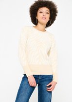 LOLALIZA Trui met all-over tijgerprint - Ecru - Maat L