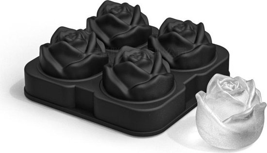 TDR - Siliconen ijsblokjesvorm - ijsbal Maker Met Deksel - ijsklontjes maken - 4 vormen - Thema: roos