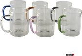 Beker met Gekleurde Handgrepen - Mok Set - 420 ml - 6 Stuks