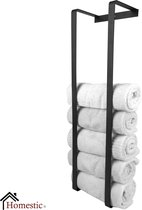 Homestic© Handdoekrek zonder Boren - Antioch Stalen Handdoekhouder voor in de Badkamer/Keuken/Camper/Tuin - 70x20x13 - Antraciet