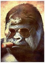 Smoking Monkey Print Poster Wall Art Kunst Canvas Printing Op Papier Living Decoratie  C1478