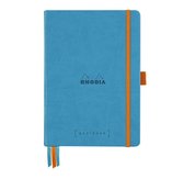 Rhodia goalbook cartonné A5 papier ivoire à pois - turquoise