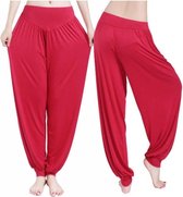 New Age Devi - Sarouel confortable pour femme - Rouge - XL - Pantalon large et aéré de danse du ventre