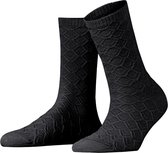 FALKE Argyle Wool Dames Sokken - Zwart - Maat 35-38