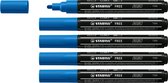 STABILO FREE - Marker Acryl - T300 - Pointe Ronde - 2-3 mm - Blauw Foncé - Boîte de 5 pcs