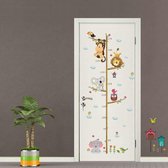 Muursticker Kinderkamer - Groeimeter - Wand Decoratie - Vrolijke Beestjes - 170 c 100 cm