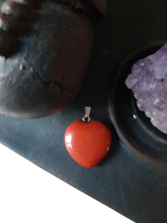 Pendentif coeur Jaspe rouge - pendentif pierres précieuses
