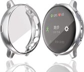 DrPhone SWC  TPU Siliconen Case – Geschikt voor Samsung Watch Galaxy Active2 40mm - Ingebouwde Screen Protector - Soft Shell - Flexibel – Zilver