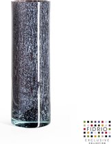 Design Vase Cylinder - Fidrio BLACK FOREST - vase à fleurs en verre soufflé bouche - diamètre 12 cm hauteur 38 cm