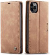 GSMNed - Étui pour téléphone en cuir 11 Pro Max - Étui en cuir de haute qualité marron clair - Étui pour iPhone de Luxe - fermeture magnétique pour iPhone 11 Pro Max - marron clair