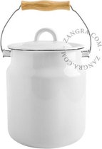 Zangra emaille compostafvalbakje 3 l - wit