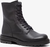 Groot leren meisjes veterboots - Zwart - Maat 34