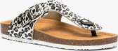 Dames bio teenslippers met luipaardprint - Grijs - Maat 37