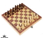 ROYAL GOODS Internationaal schaakbord - Schaken - Schaakspel - Schaakset - Houten schaakbord met schaakstukken - Chess board - Chess - Chess set