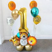 19 delig verjaardag ballonnen set - 1 jaar - Thema: Dieren