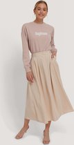 NA-KD Pleated Midi Vrouwen Rok - Beige - Maat EU 42